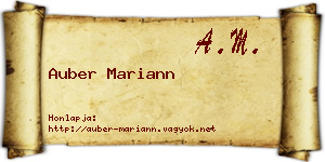 Auber Mariann névjegykártya