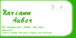 mariann auber business card